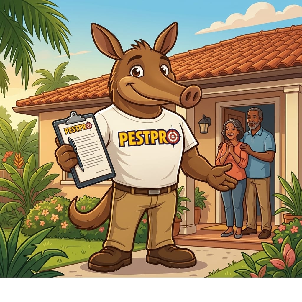 Pest Pro technician arriving at a Central Florida home